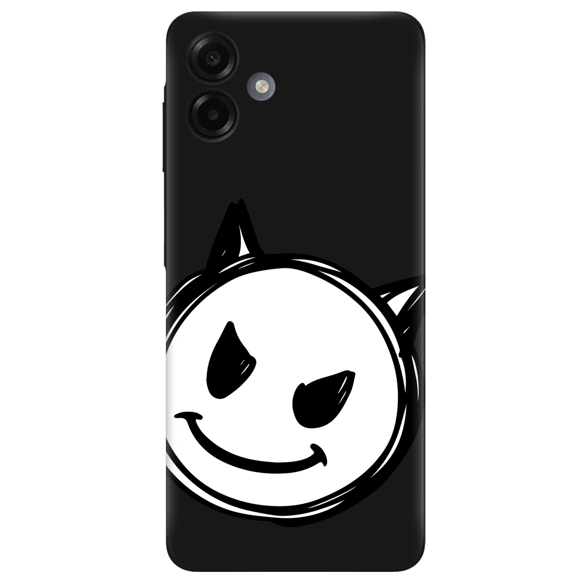 Чехол для Samsung Galaxy A07 черный матовый soft touch Настроение чертенка - фото 1 - Чехлы для телефонов
