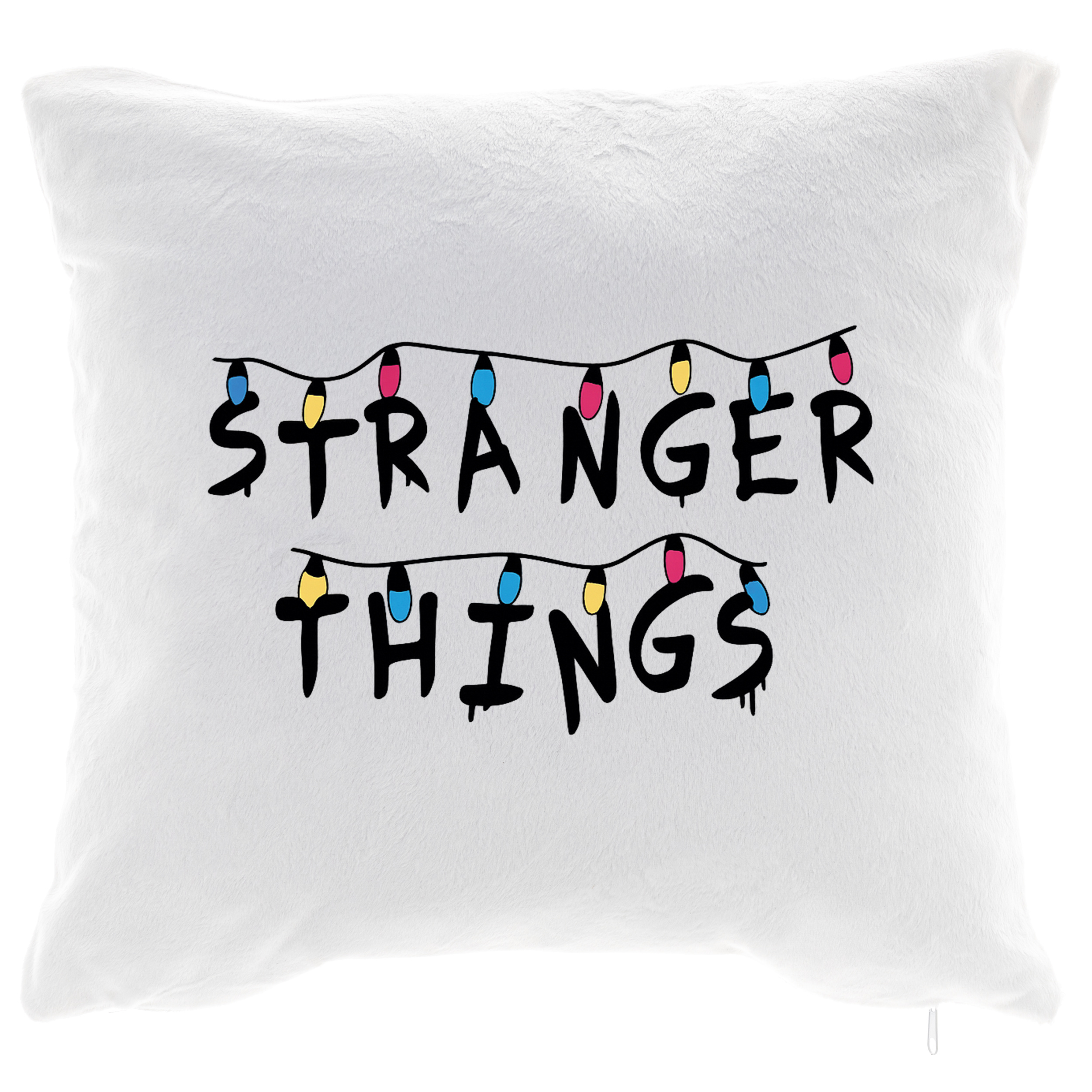 Подушка плюшевая квадратная 40*40 см Stranger Things огоньки - фото 1 - Подушки