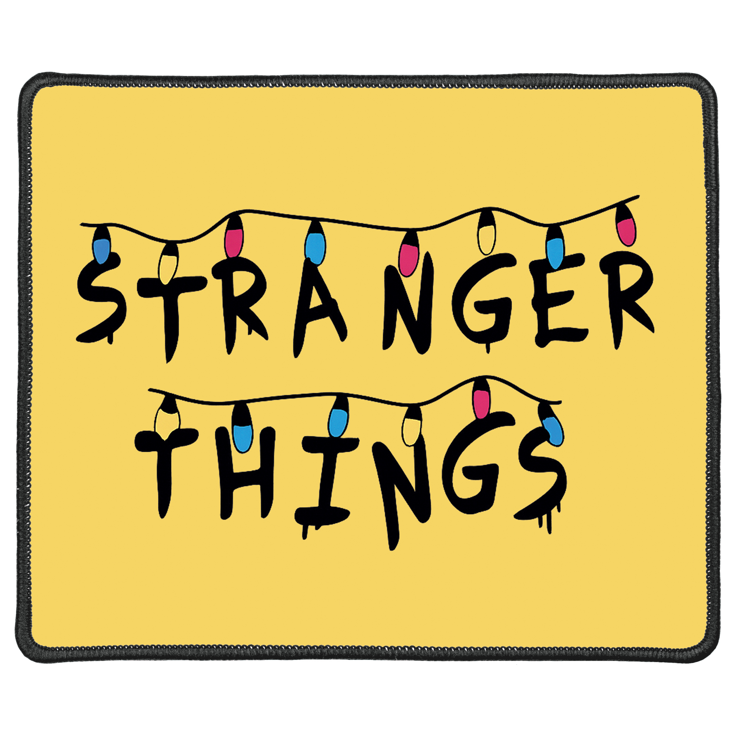 Килимок для миші з чорним оверлоком (26 * 21 см) Stranger Things "Послання крізь світло" - фото 1 - Килимки для миші