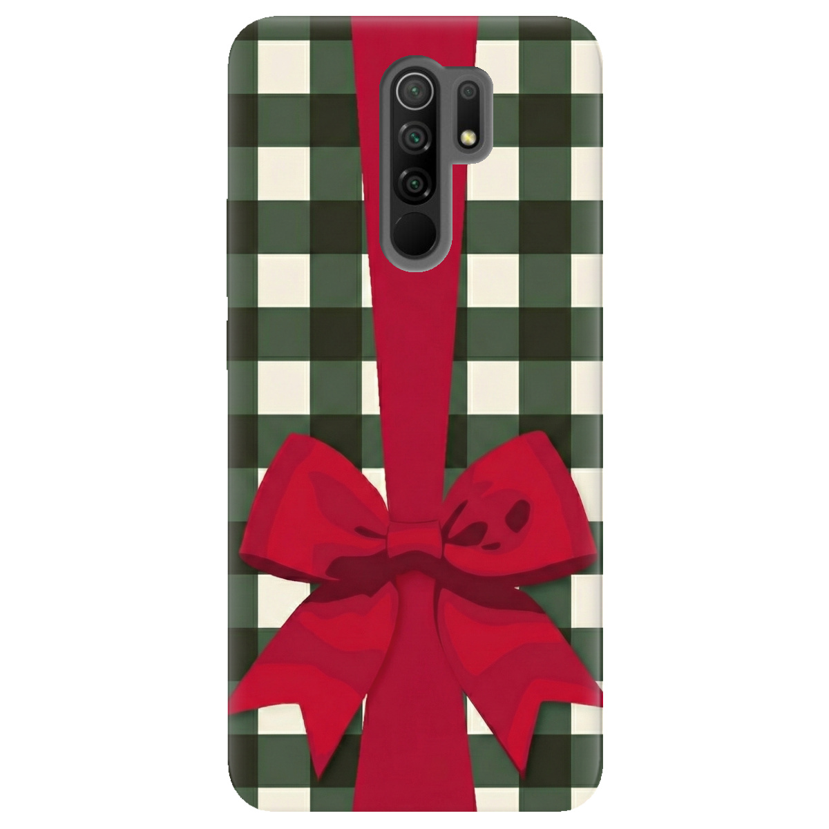 Чехол для Xiaomi Redmi 9 прозрачный Праздничный бант - фото 1 - Чехлы для телефонов