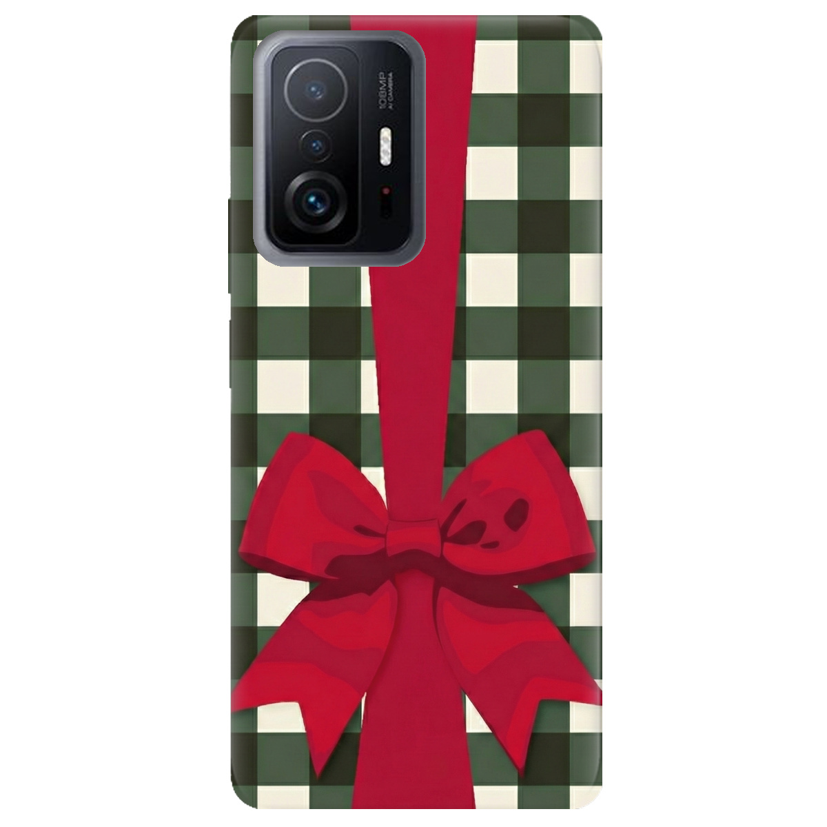 Чехол для Xiaomi 11T Pro прозрачный Праздничный бант - фото 1 - Чехлы для телефонов