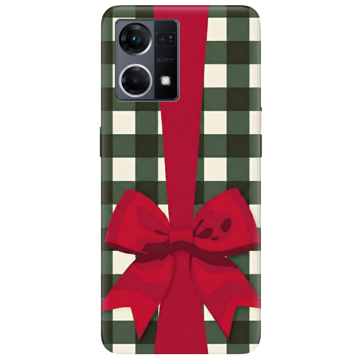 Чехол для Oppo Reno  7 4G прозрачный Праздничный бант - фото 1 - Чехлы для телефонов