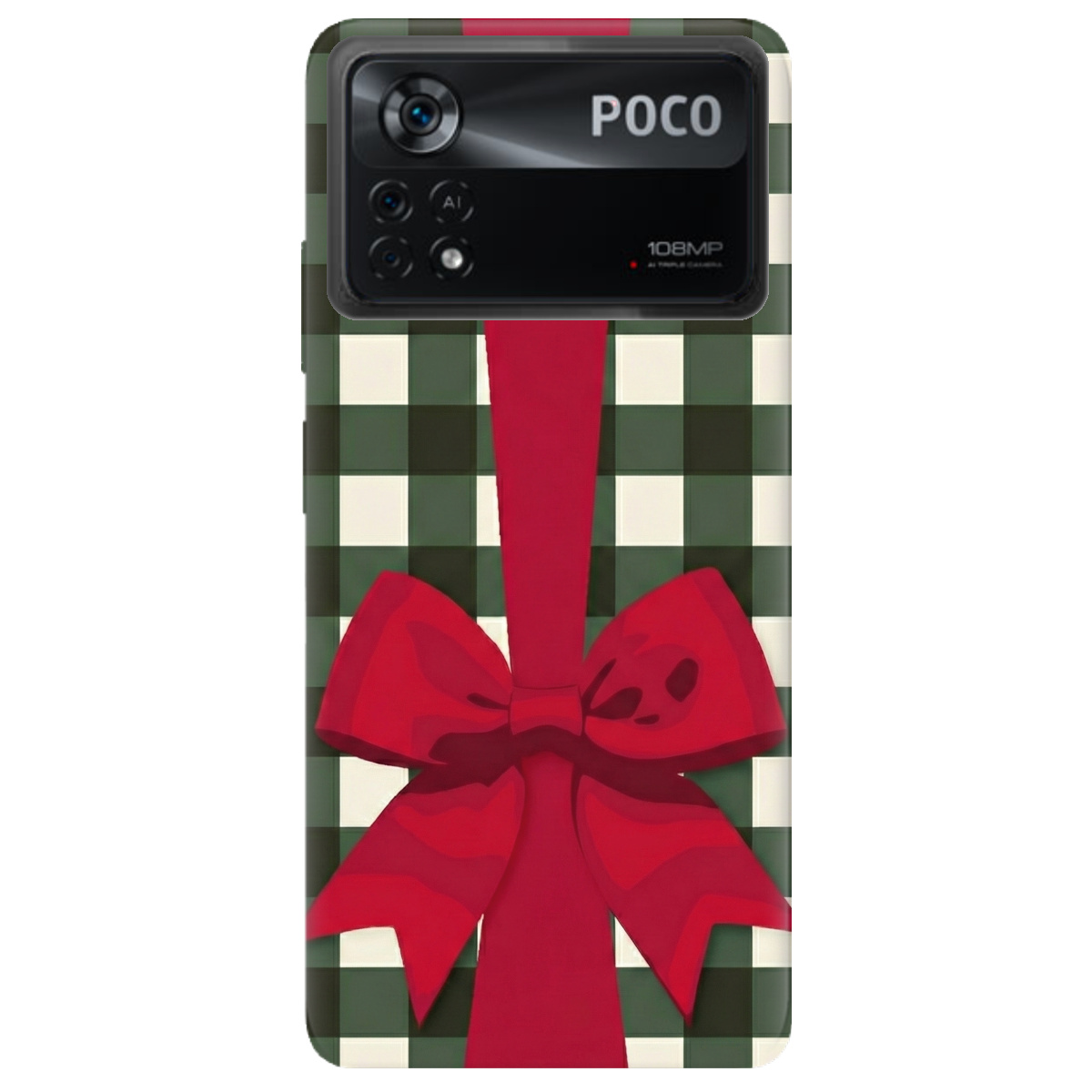 Чохол для Xiaomi Poco X4 Pro 5G прозорий Святковий бант - фото 1 - Чохли для телефонів