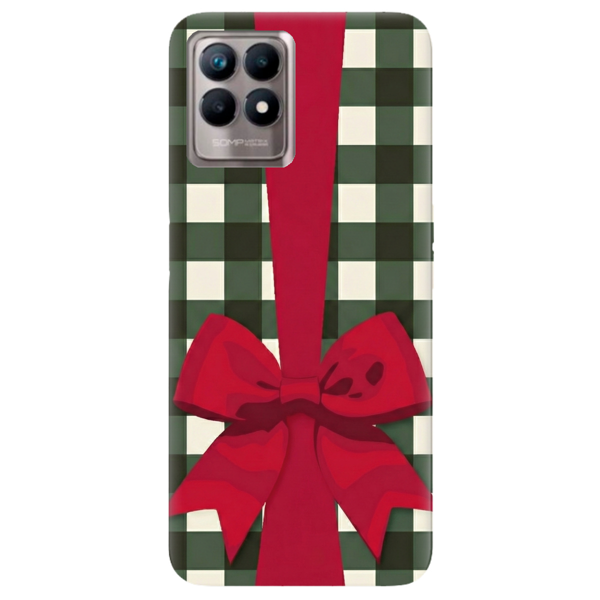 Чохол для Realme 8i прозорий Святковий бант - фото 1 - Чохли для телефонів