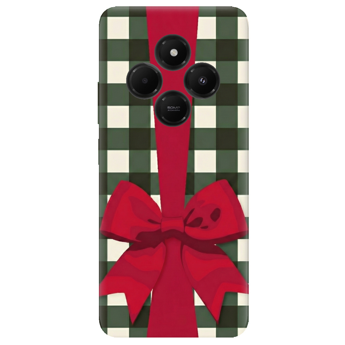 Чехол для Xiaomi Poco C75 прозрачный Праздничный бант - фото 1 - Чехлы для телефонов