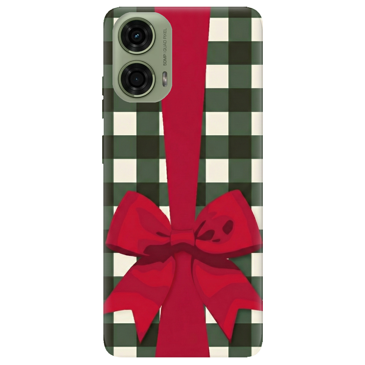 Чохол для Motorola G24 / G04 / E14 прозорий Святковий бант - фото 1 - Чохли для телефонів