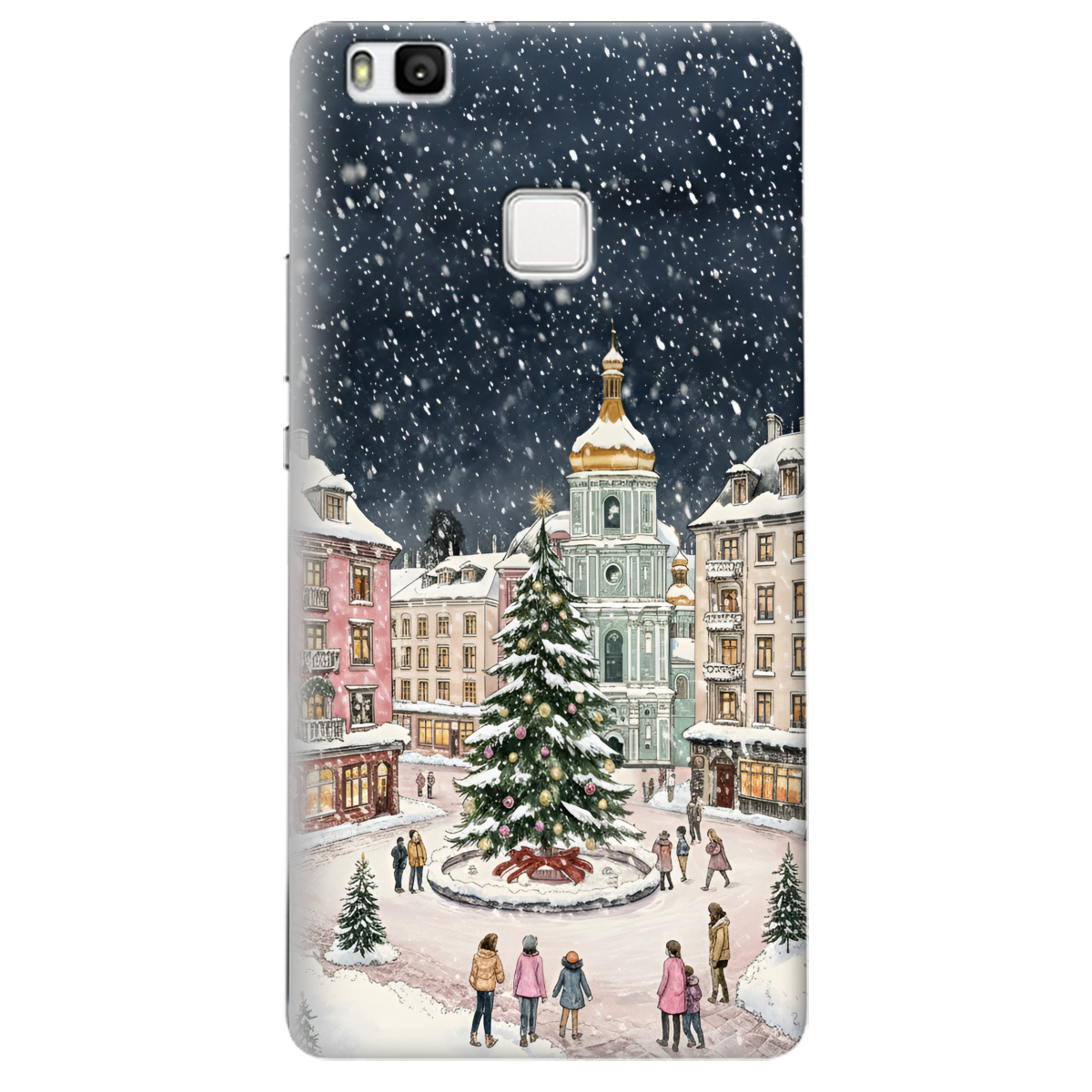 Чохол для Huawei P9 Lite прозорий Новорічне місто - фото 1 - Чохли для телефонів