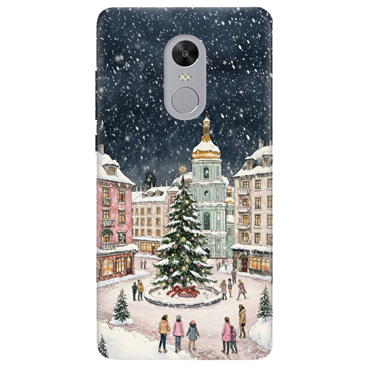 Чехол для Xiaomi Redmi 5 Plus прозрачный Новогодний город - фото 1 - Чехлы для телефонов