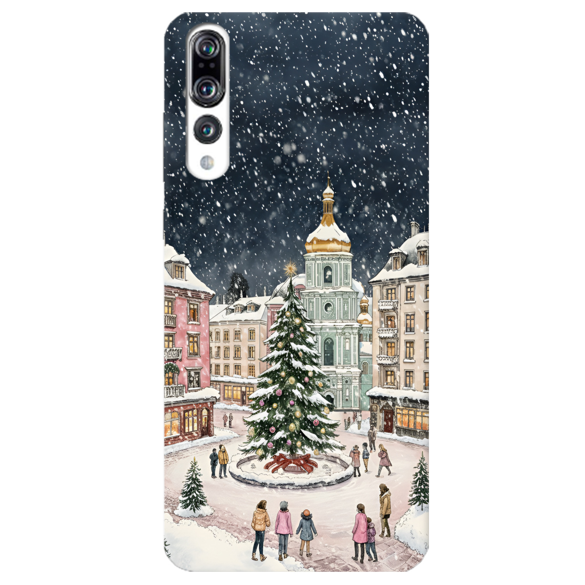 Чохол для Huawei P20 Pro прозорий Новорічне місто - фото 1 - Чохли для телефонів