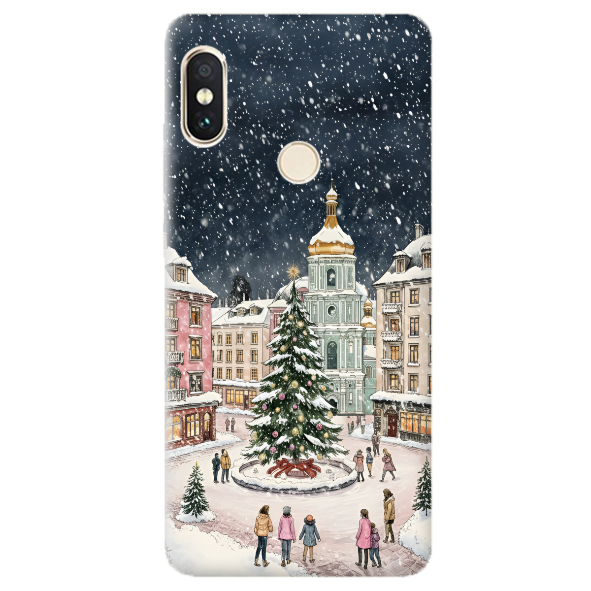 Чохол для Xiaomi Redmi Note 5 прозорий Новорічне місто - фото 1 - Чохли для телефонів