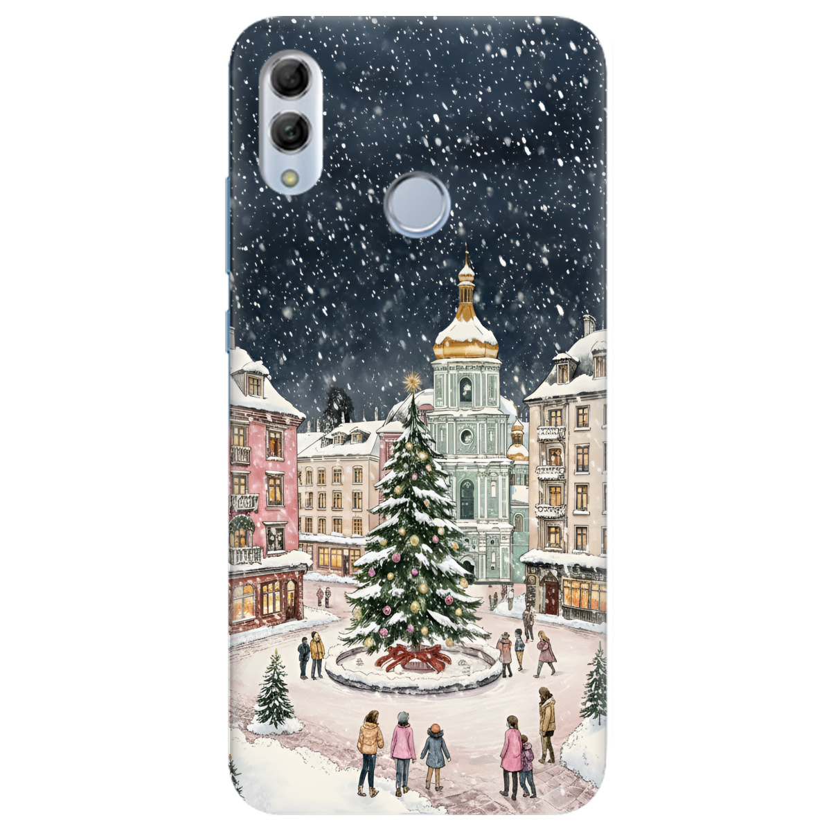 Чохол для Huawei Honor 10 Lite прозорий Новорічне місто - фото 1 - Чохли для телефонів