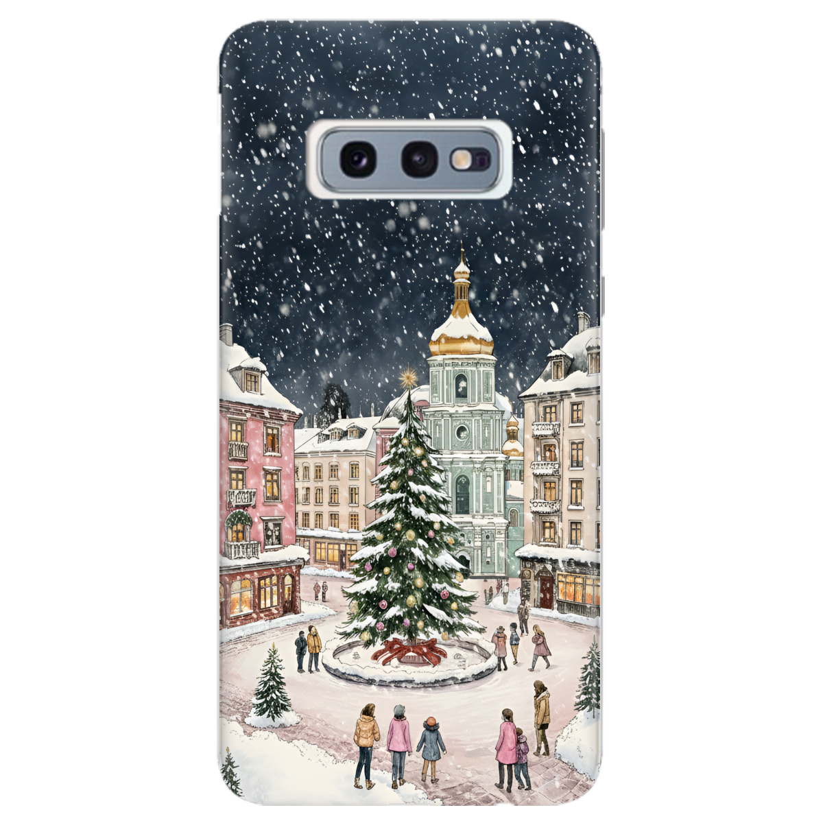 Чохол для Samsung Galaxy S10e прозорий Новорічне місто - фото 1 - Чохли для телефонів