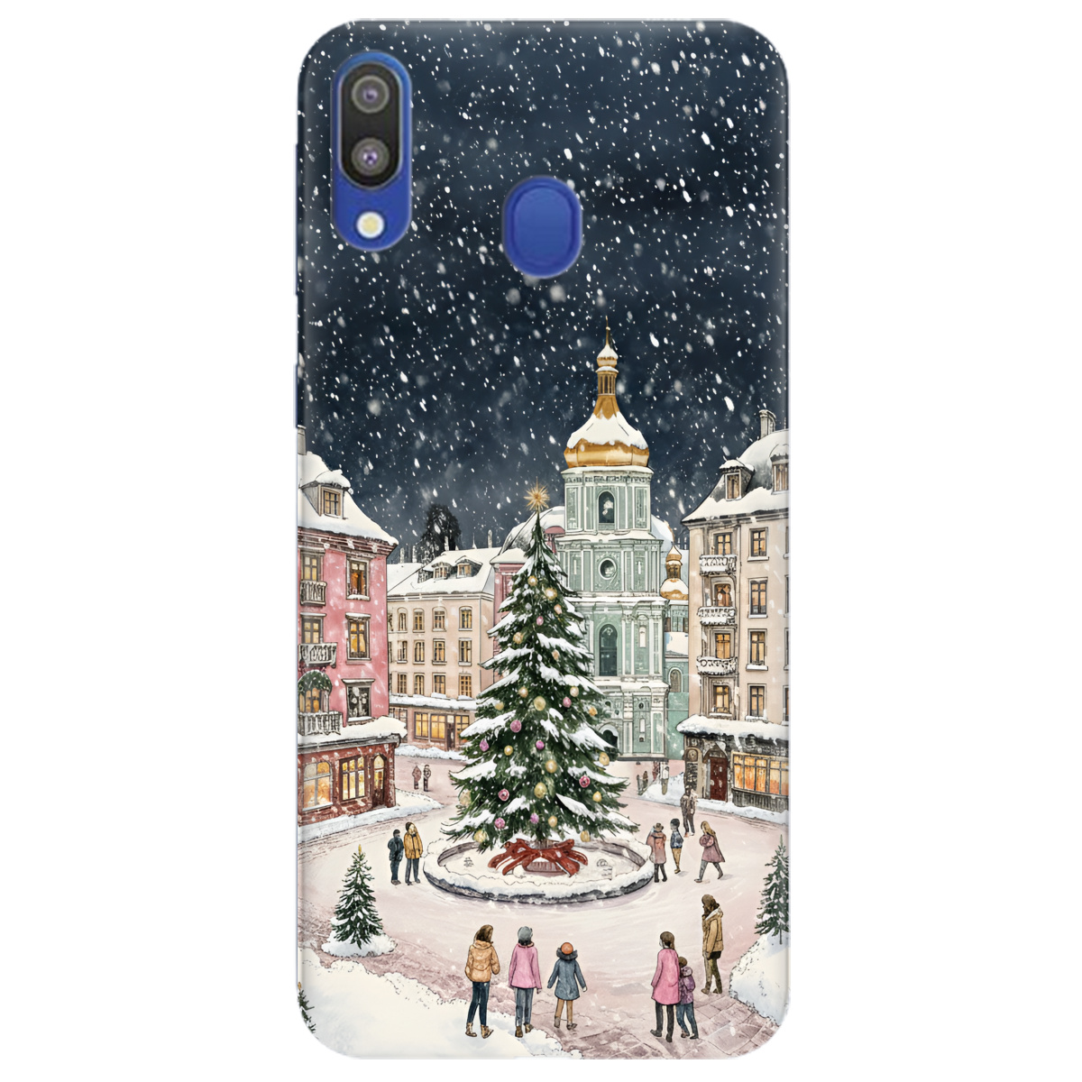 Чохол для Samsung Galaxy A40 прозорий Новорічне місто - фото 1 - Чохли для телефонів