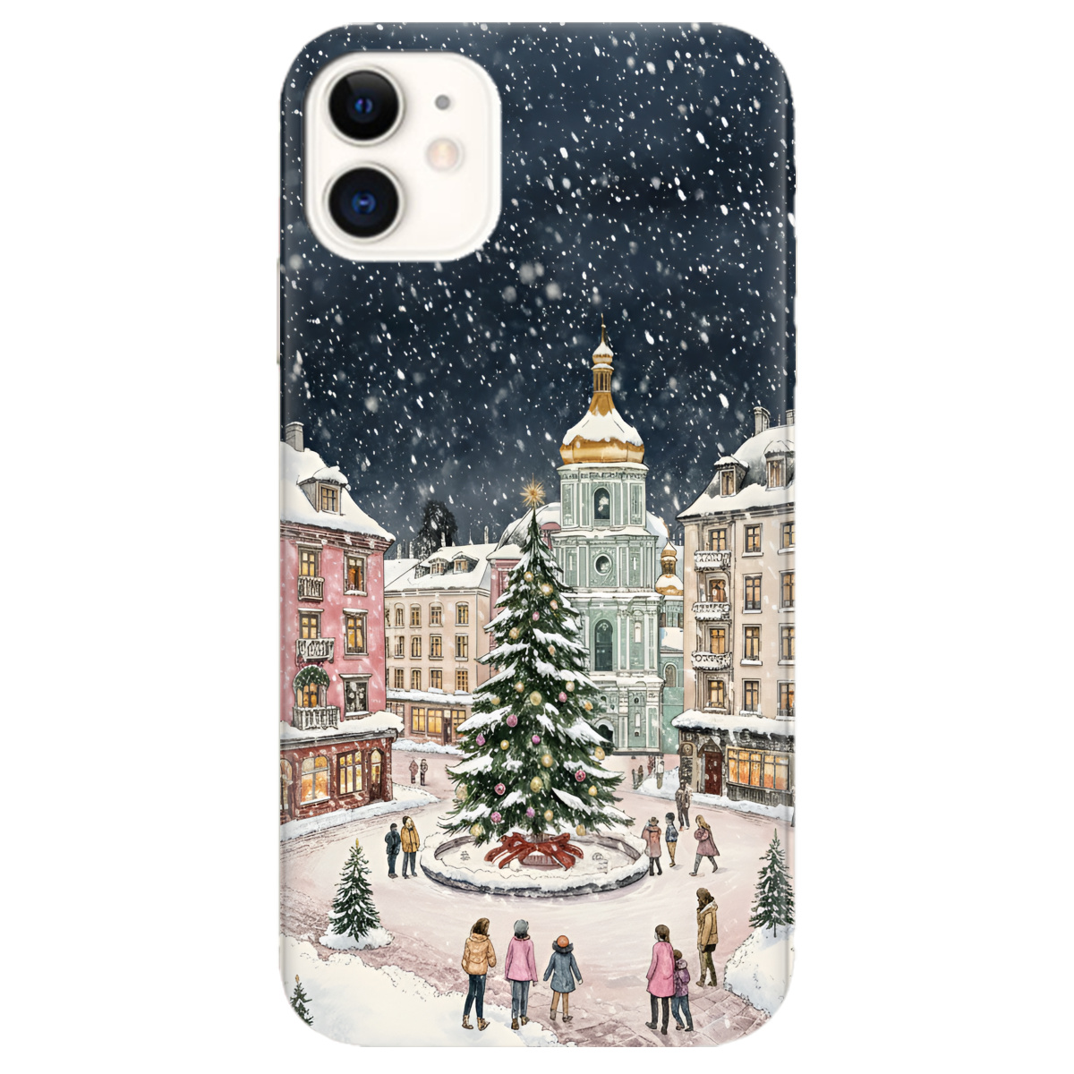 Чехол для Apple iPhone 11 прозрачный Новогодний город - фото 1 - Чехлы для телефонов