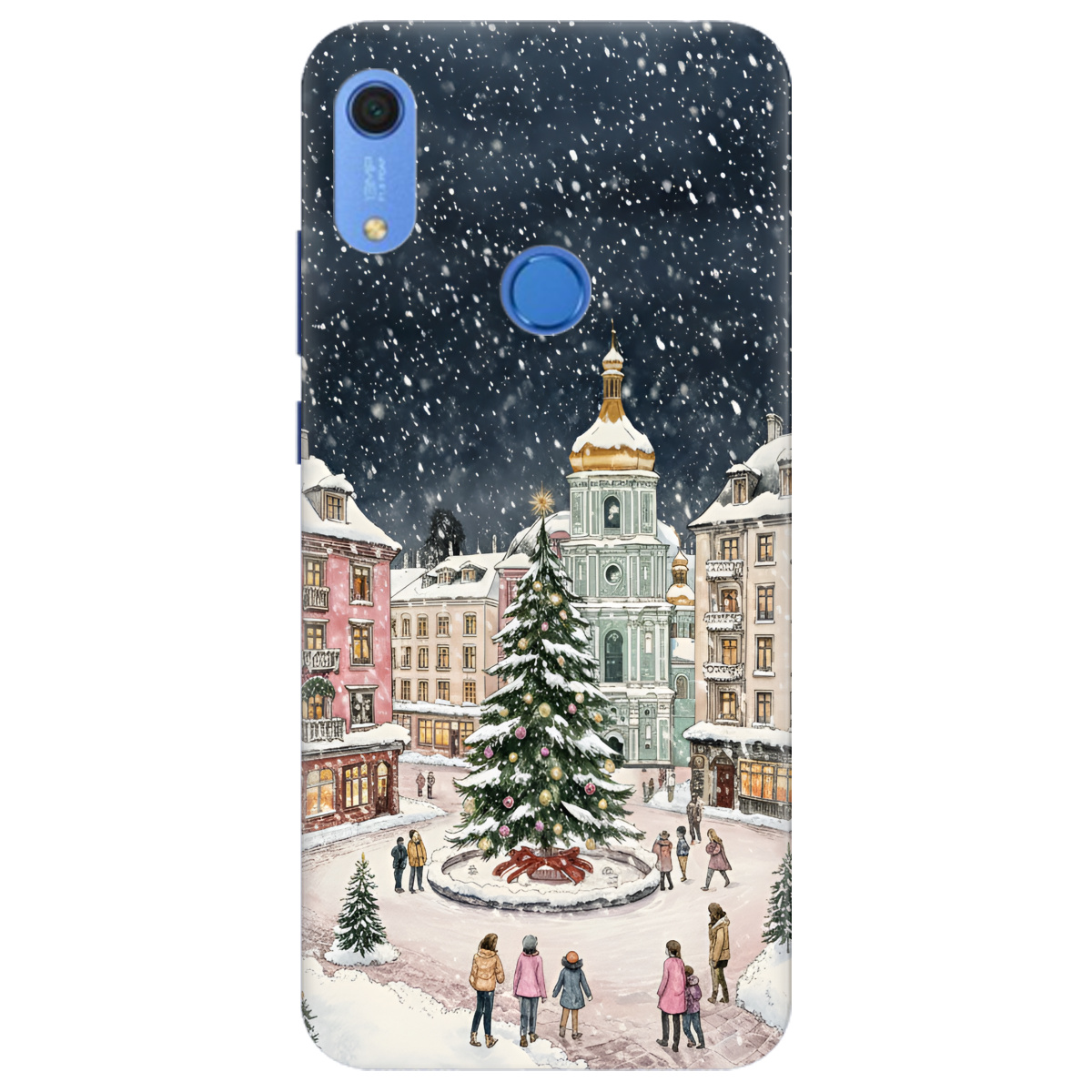 Чехол для Huawei Y6s прозрачный Новогодний город - фото 1 - Чехлы для телефонов