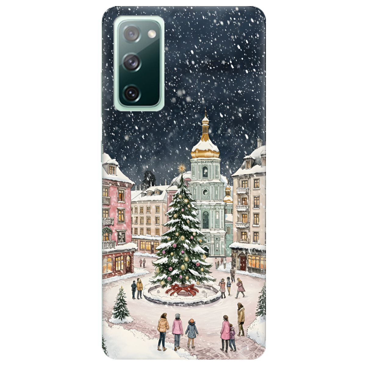 Чехол для Samsung Galaxy S20 FE прозрачный Новогодний город - фото 1 - Чехлы для телефонов