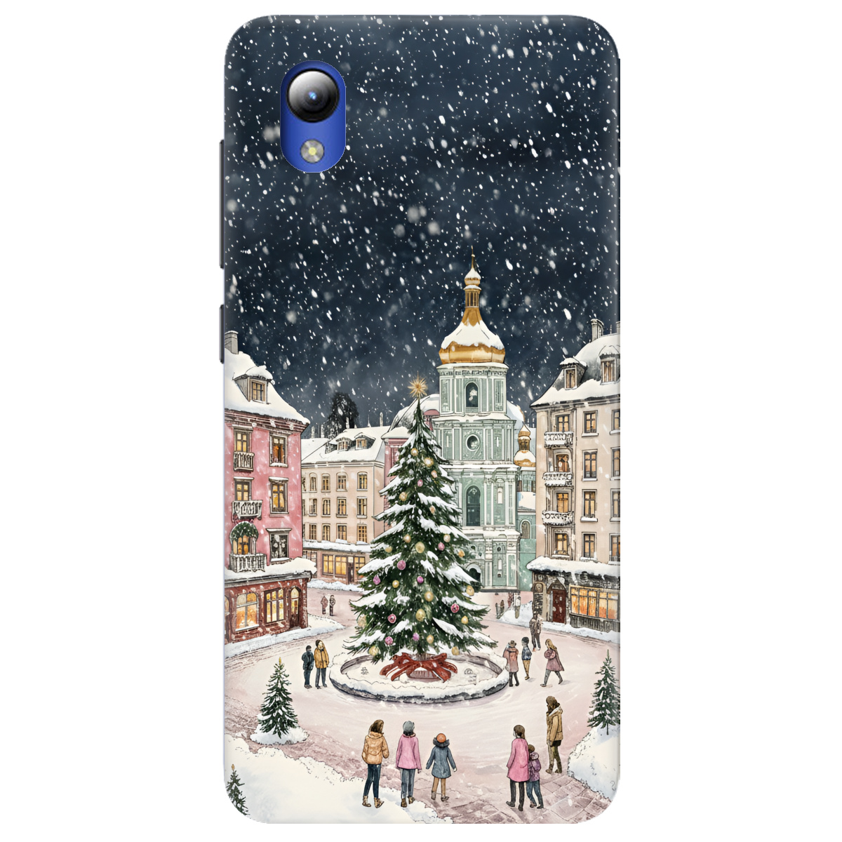Чехол для ZTE Blade A3 2019 прозрачный Новогодний город - фото 1 - Чехлы для телефонов