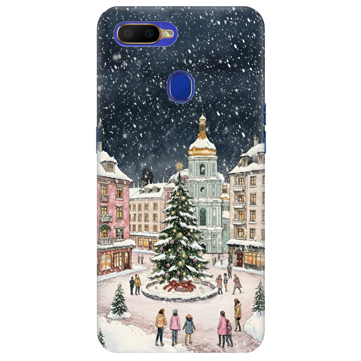 Чехол для Oppo A5s прозрачный Новогодний город - фото 1 - Чехлы для телефонов