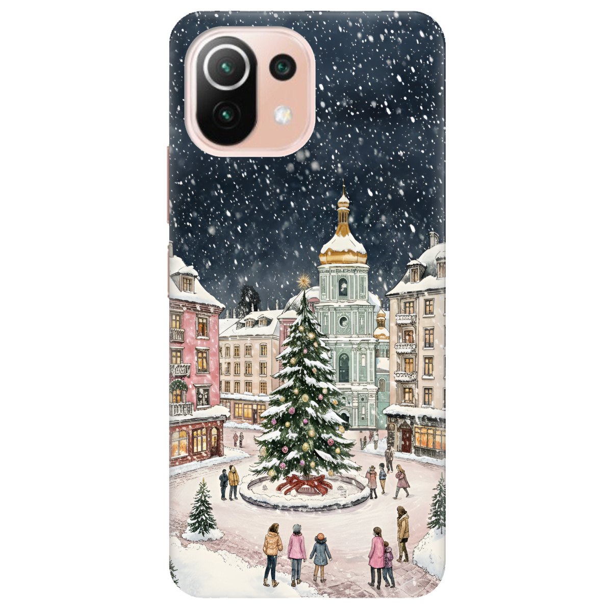 Чохол для Xiaomi Mi 11 lite прозорий Новорічне місто - фото 1 - Чохли для телефонів