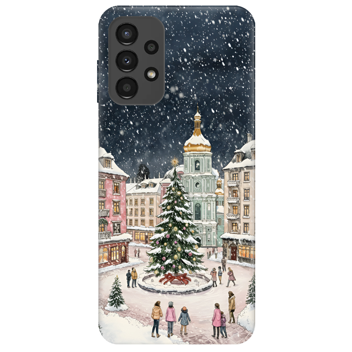 Чохол для Samsung Galaxy A13 4G прозорий Новорічне місто - фото 1 - Чохли для телефонів