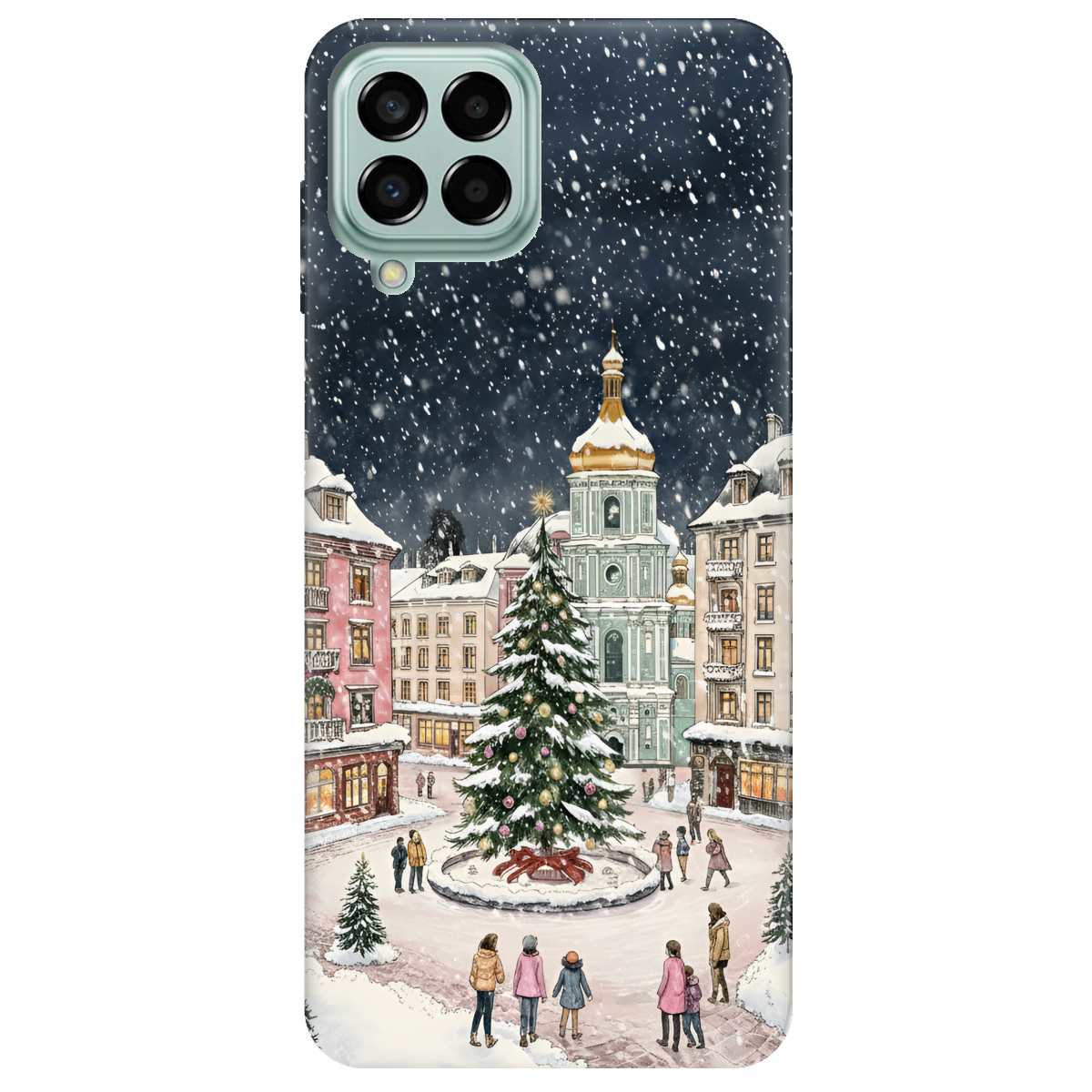 Чохол для Samsung Galaxy M33 5G прозорий Новорічне місто - фото 1 - Чохли для телефонів