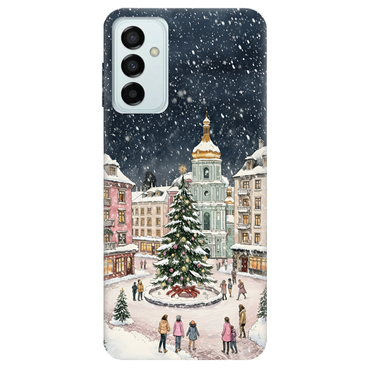 Чохол для Samsung Galaxy M23 5G прозорий Новорічне місто - фото 1 - Чохли для телефонів