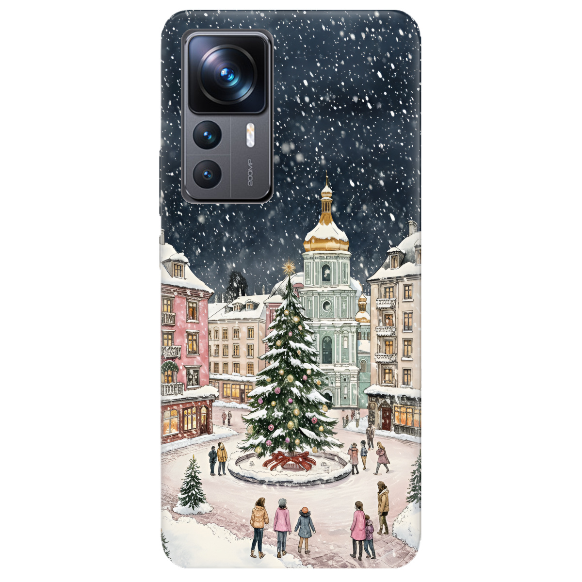 Чохол для Xiaomi 12T прозорий Новорічне місто - фото 1 - Чохли для телефонів