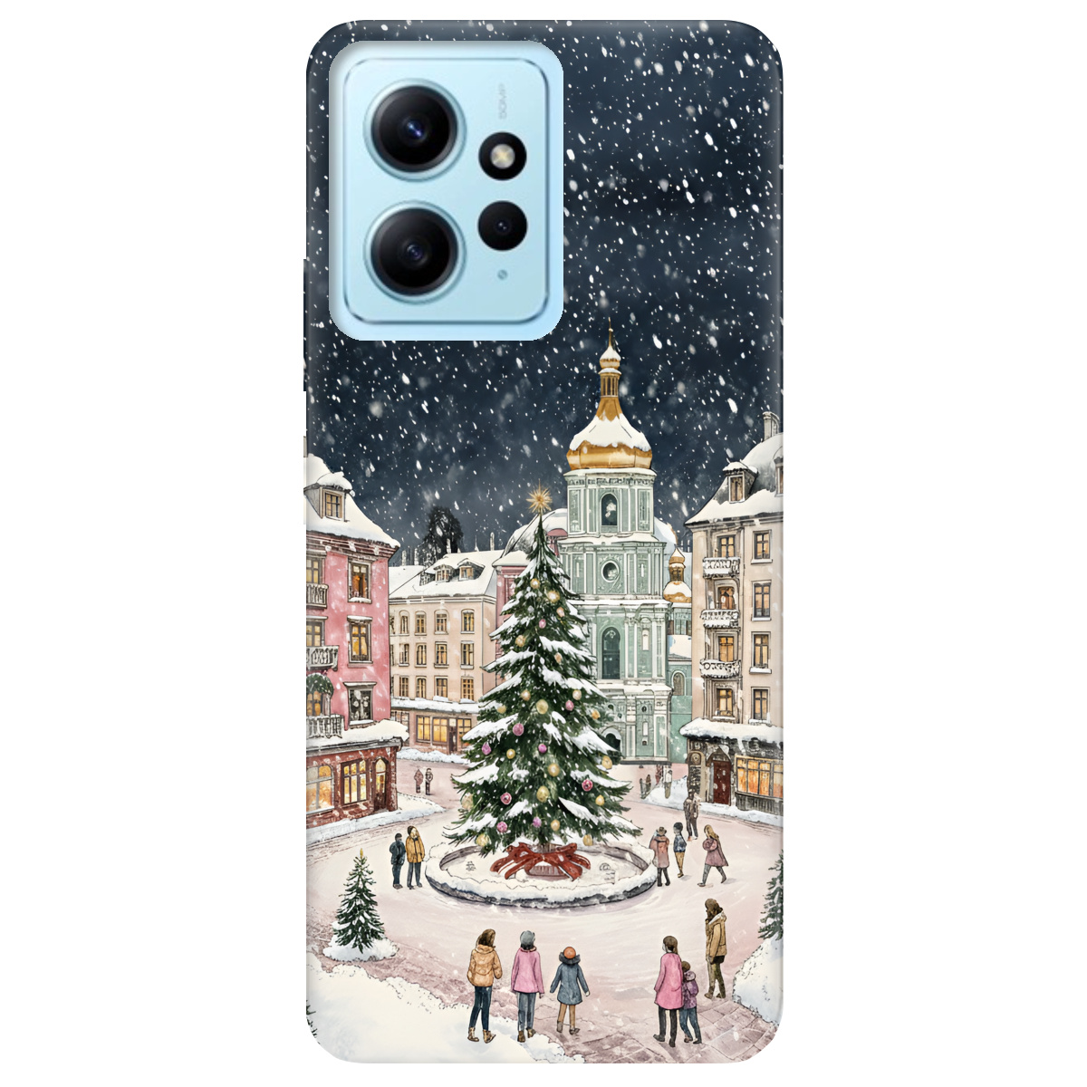 Чохол для Xiaomi Redmi Note 12 4G прозорий Новорічне місто - фото 1 - Чохли для телефонів