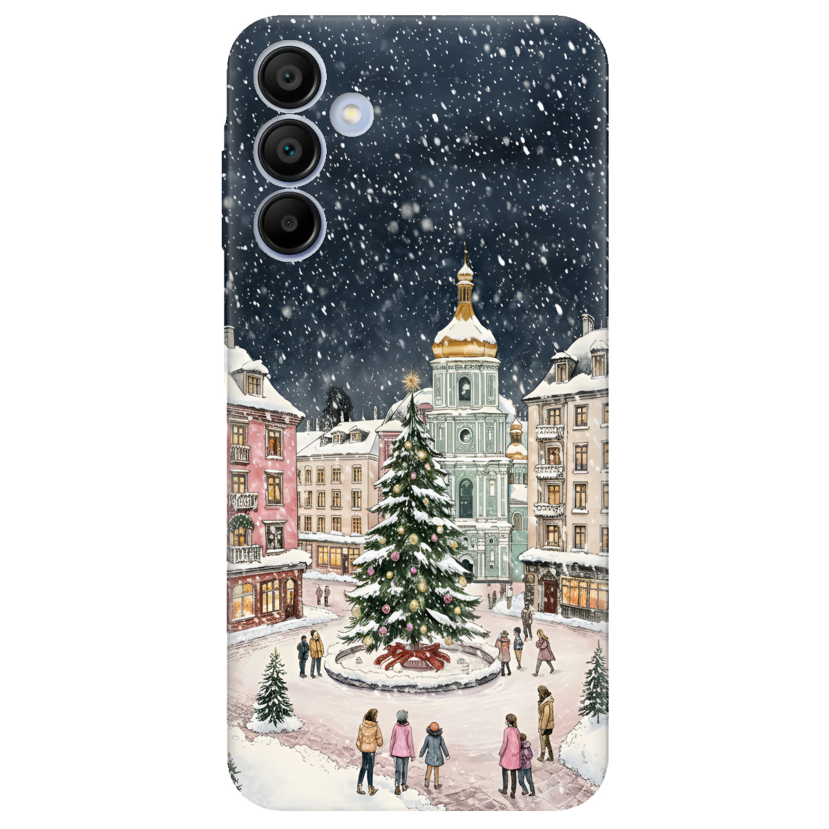Чохол для Samsung Galaxy A15 прозорий Новорічне місто - фото 1 - Чохли для телефонів