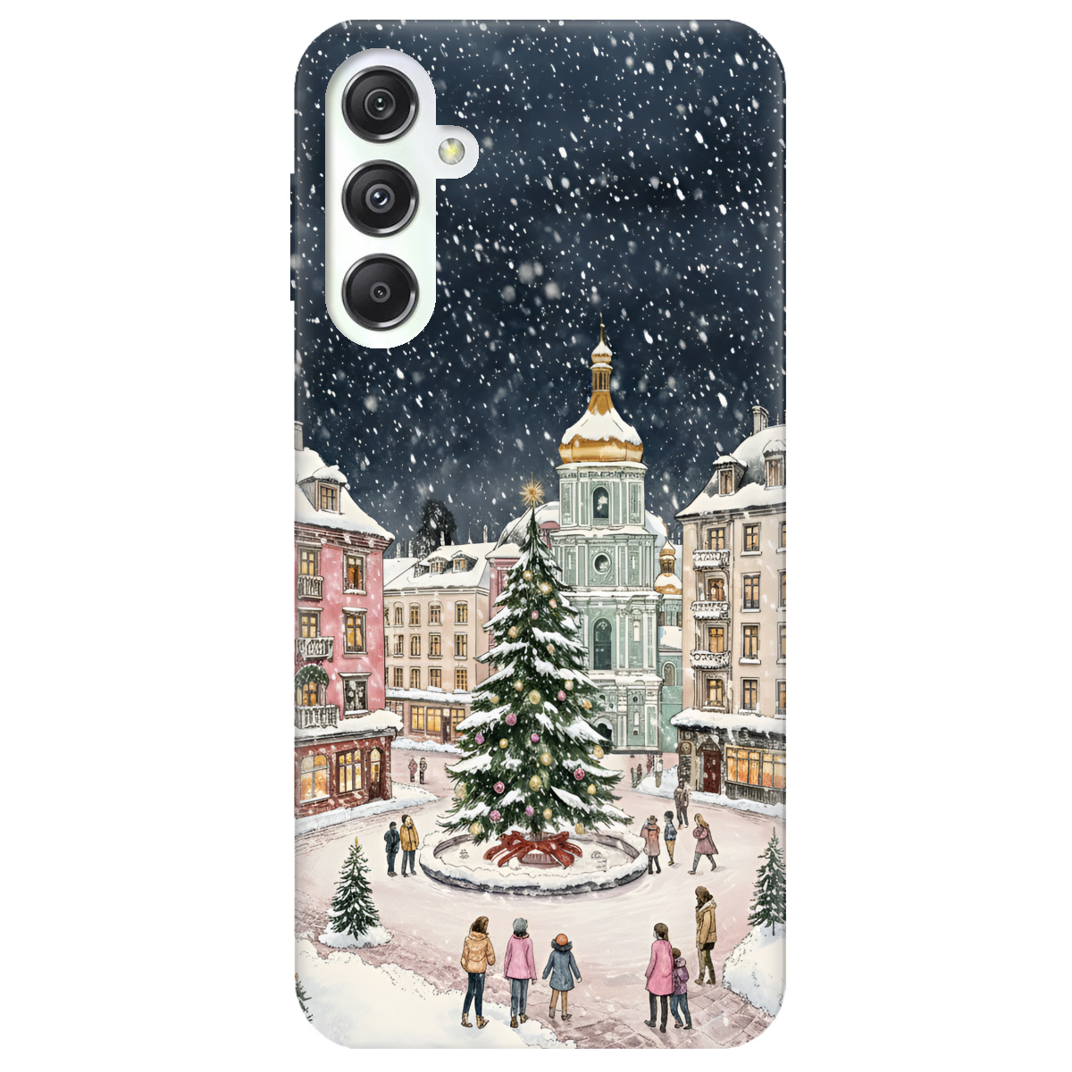 Чохол для Samsung Galaxy M34 5G прозорий Новорічне місто - фото 1 - Чохли для телефонів