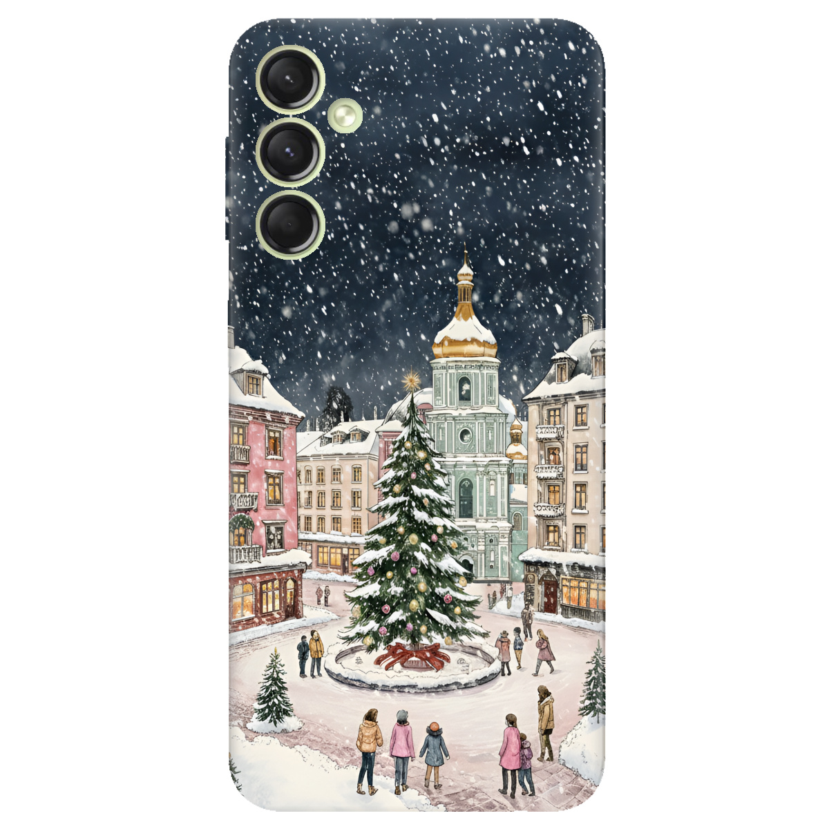 Чохол для Samsung Galaxy A24 4G прозорий Новорічне місто - фото 1 - Чохли для телефонів