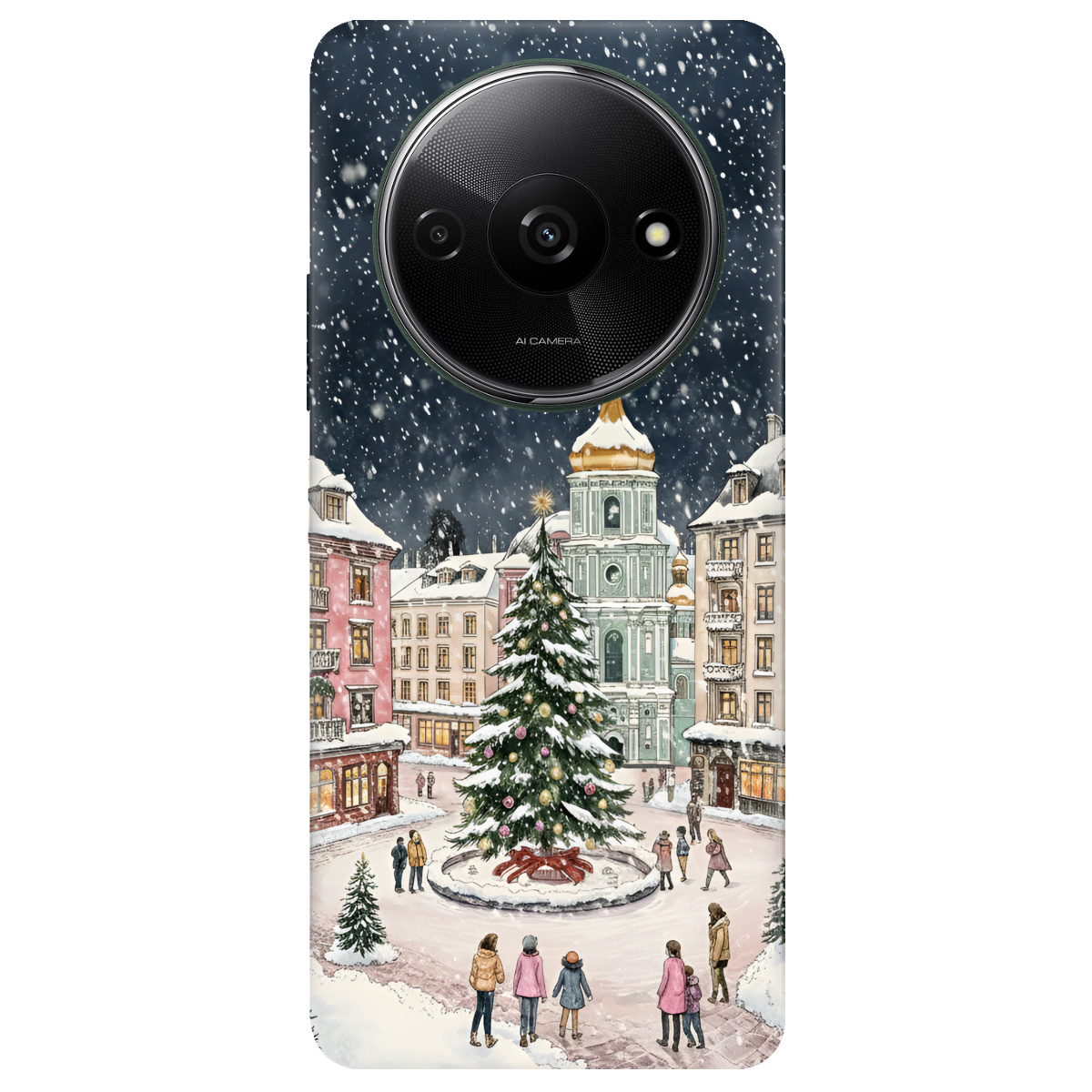 Чохол для Xiaomi Redmi A3 прозорий Новорічне місто - фото 1 - Чохли для телефонів