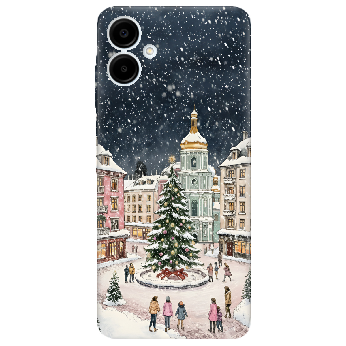 Чохол для Samsung Galaxy A06 прозорий Новорічне місто - фото 1 - Чохли для телефонів