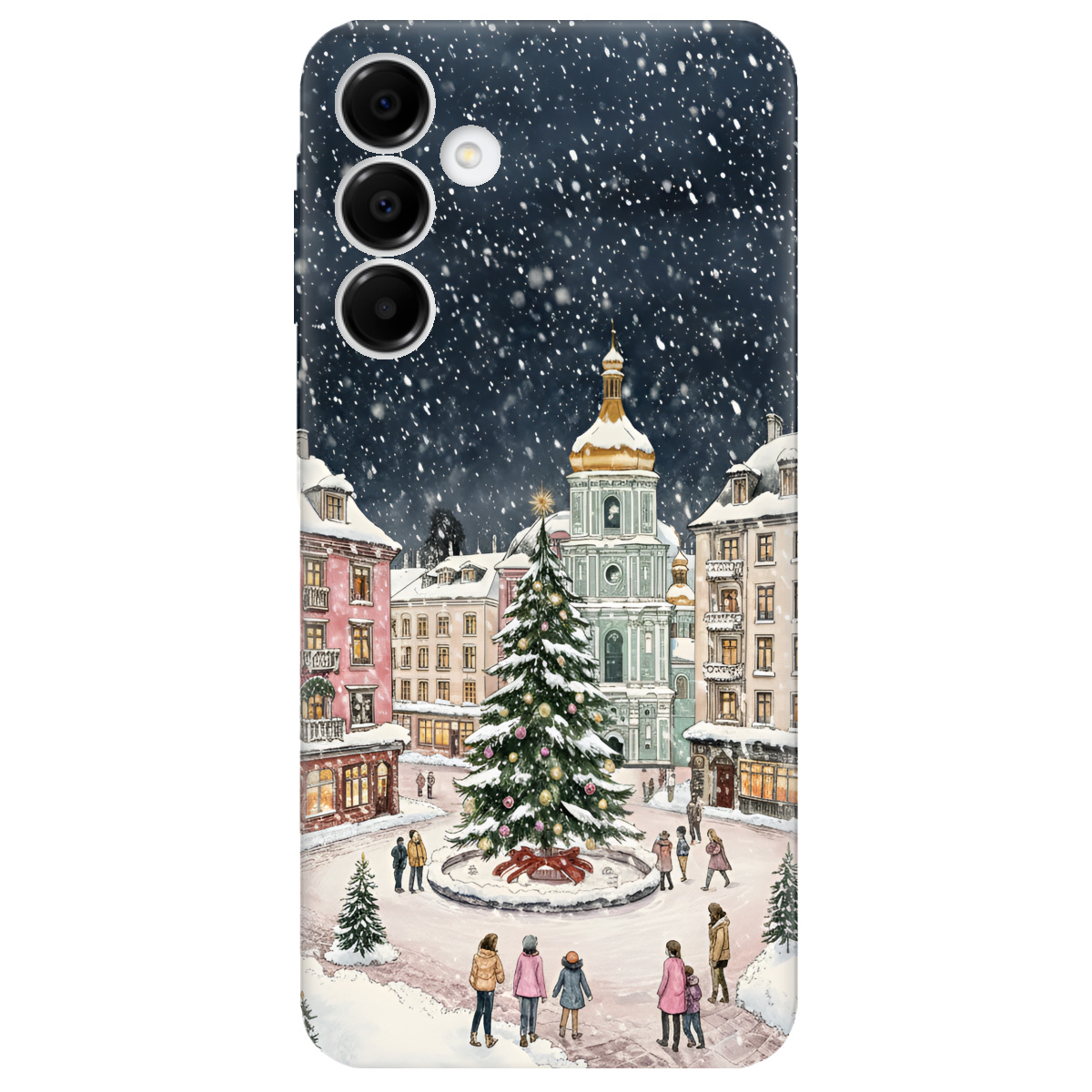 Чохол для Samsung Galaxy A16 прозорий Новорічне місто - фото 1 - Чохли для телефонів