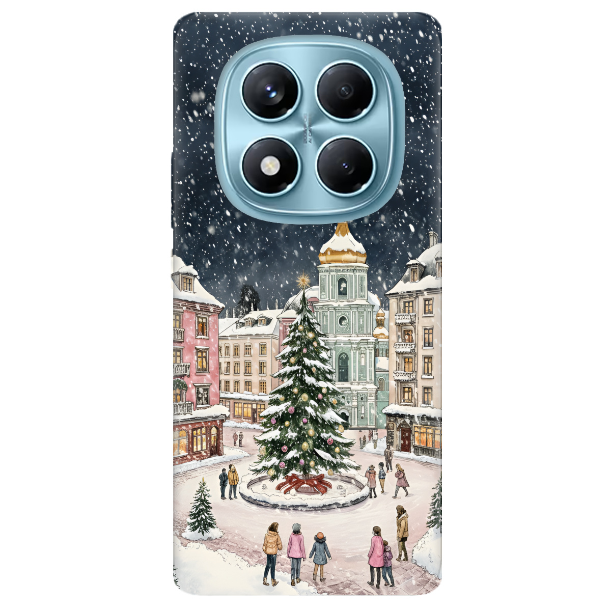 Чохол для Xiaomi Redmi Note 14 Pro 4G прозорий Новорічне місто - фото 1 - Чохли для телефонів