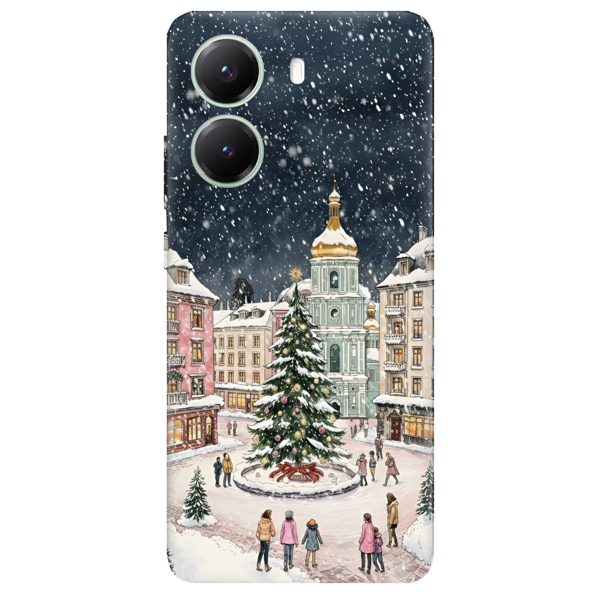 Чохол для Xiaomi Poco X7 Pro прозорий Новорічне місто - фото 1 - Чохли для телефонів