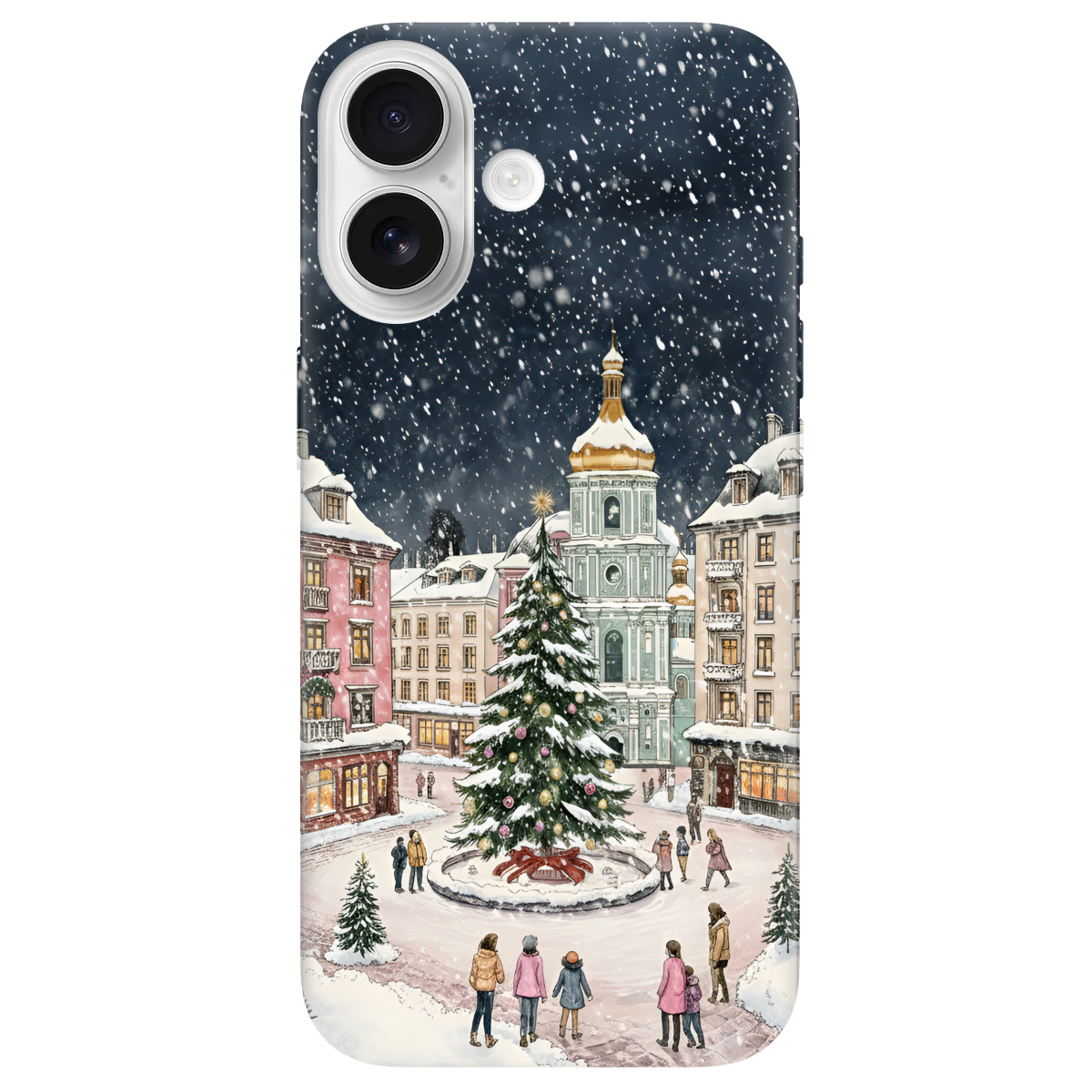 Чохол для Apple iPhone 17 прозорий Новорічне місто - фото 1 - Чохли для телефонів