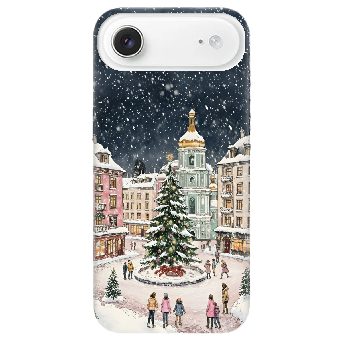 Чохол для Apple iPhone 17 Air прозорий Новорічне місто - фото 1 - Чохли для телефонів