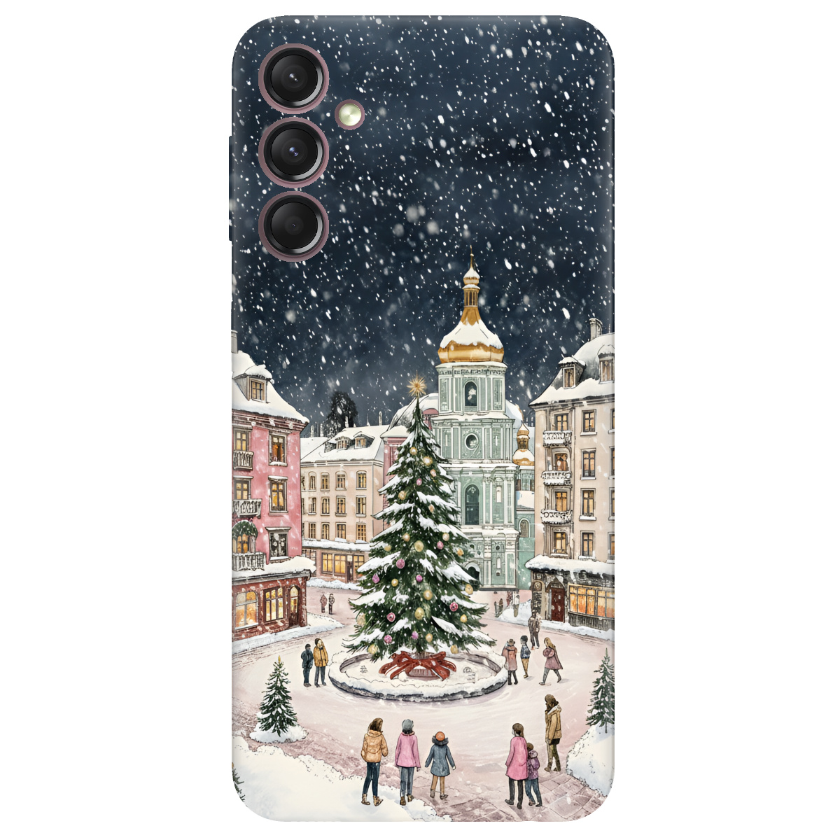Чохол для Samsung Galaxy A05s прозорий Новорічне місто - фото 1 - Чохли для телефонів