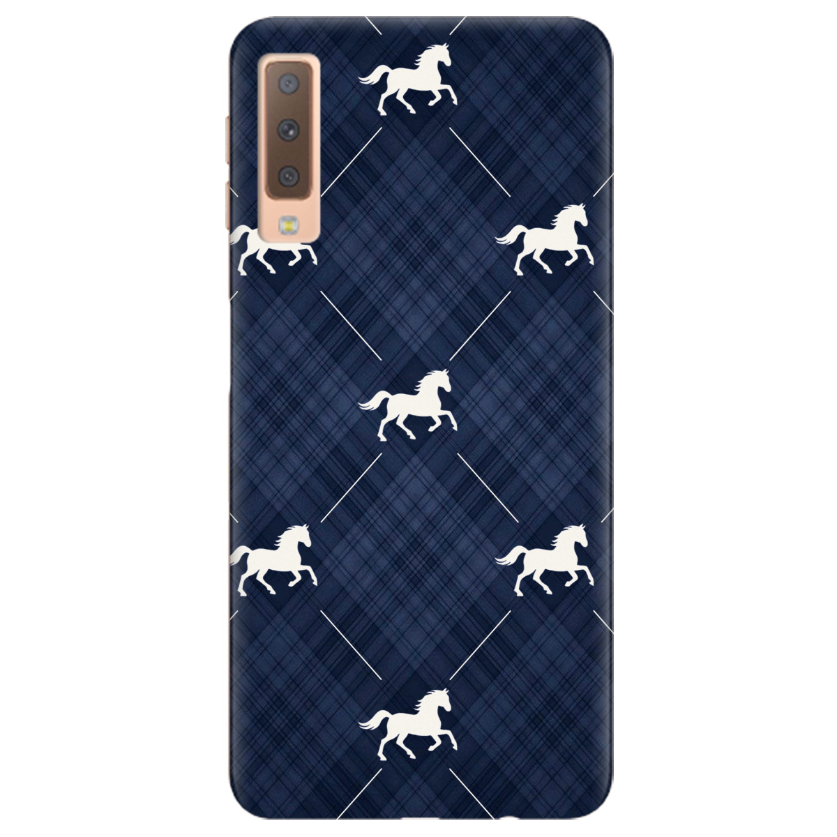 Чехол для Samsung Galaxy A7 2018 прозрачный Лошадь классика - фото 1 - Чехлы для телефонов
