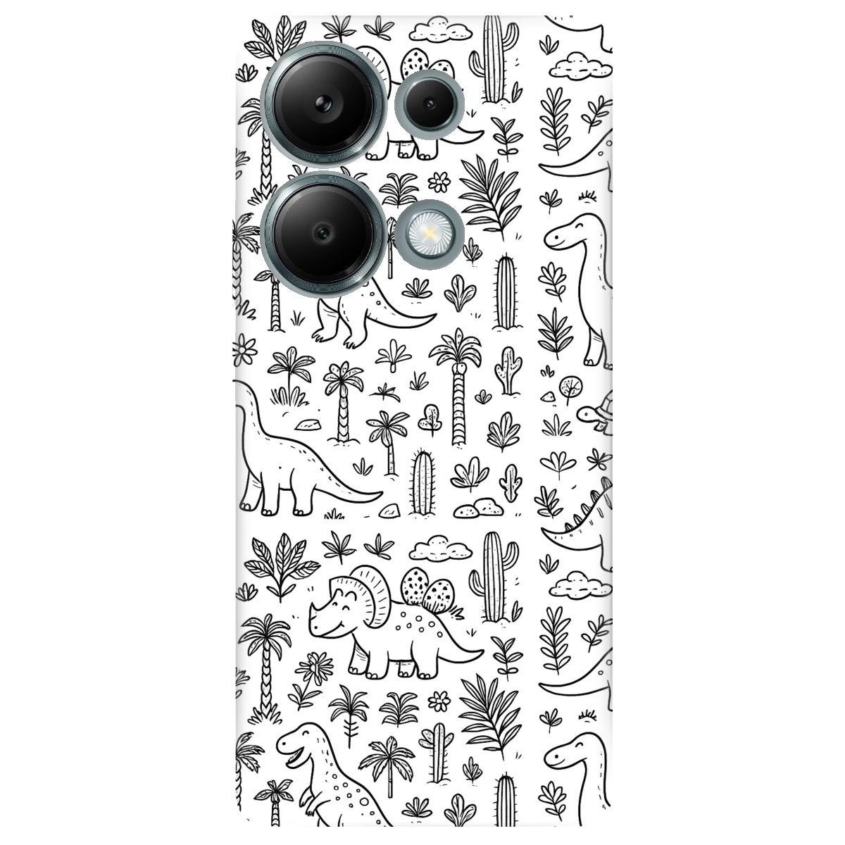 Чохол для Xiaomi Redmi Note 13 Pro 4G прозорий Милі динозаври - фото 1 - Чохли для телефонів