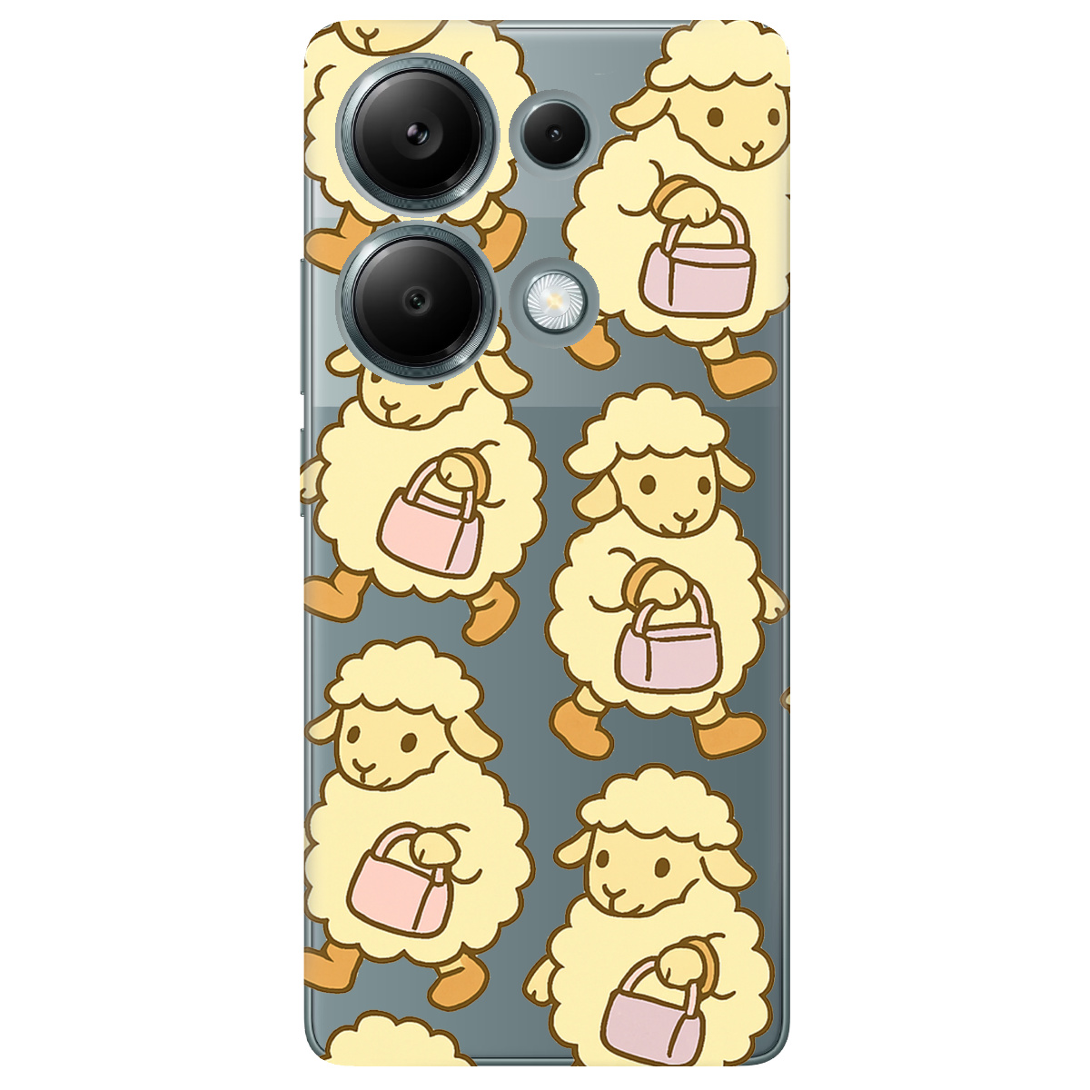 Чехол для Xiaomi Redmi Note 13 Pro 4G прозрачный Барашки - фото 1 - Чехлы для телефонов