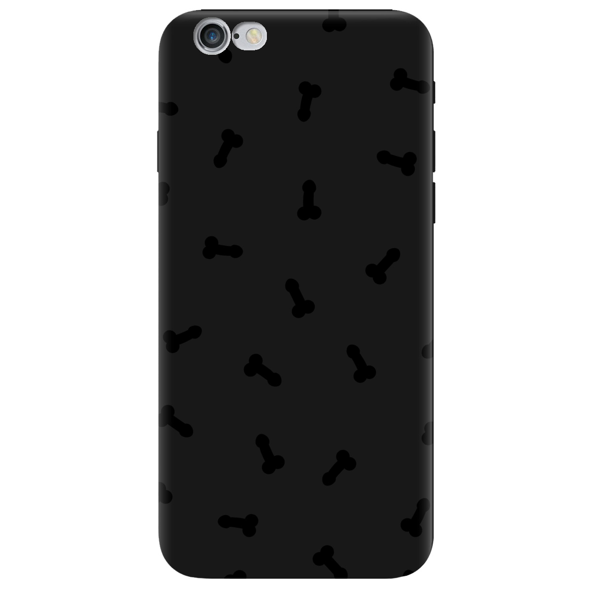 Чехол для Apple iPhone 6 / 6S черный матовый soft touch Маленькие дикпики - фото 1 - Чехлы для телефонов