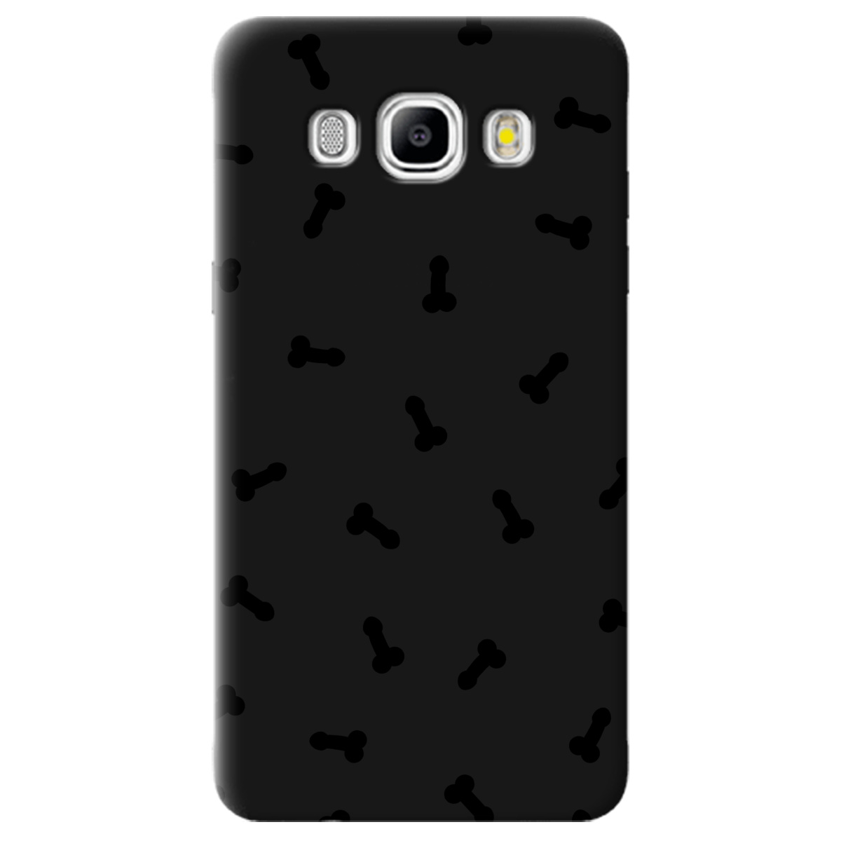 Чехол для Samsung Galaxy J5 2016 черный матовый soft touch Маленькие дикпики - фото 1 - Чехлы для телефонов