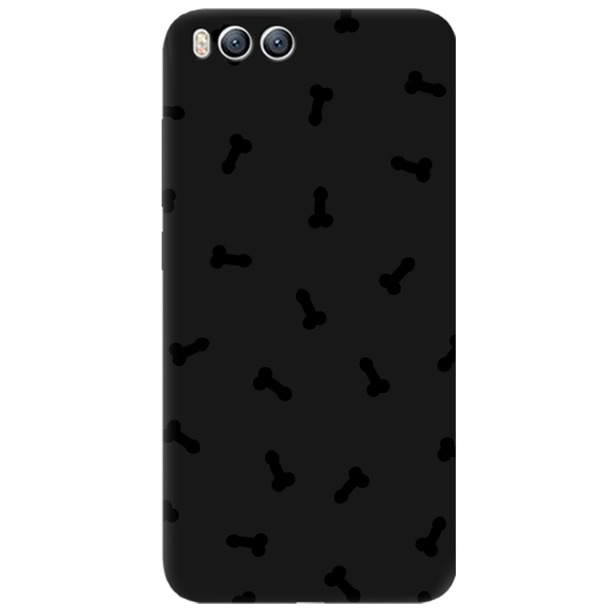 Чохол для Xiaomi Mi 6 чорний матовий soft touch Маленькі дікпіки - фото 1 - Чохли для телефонів