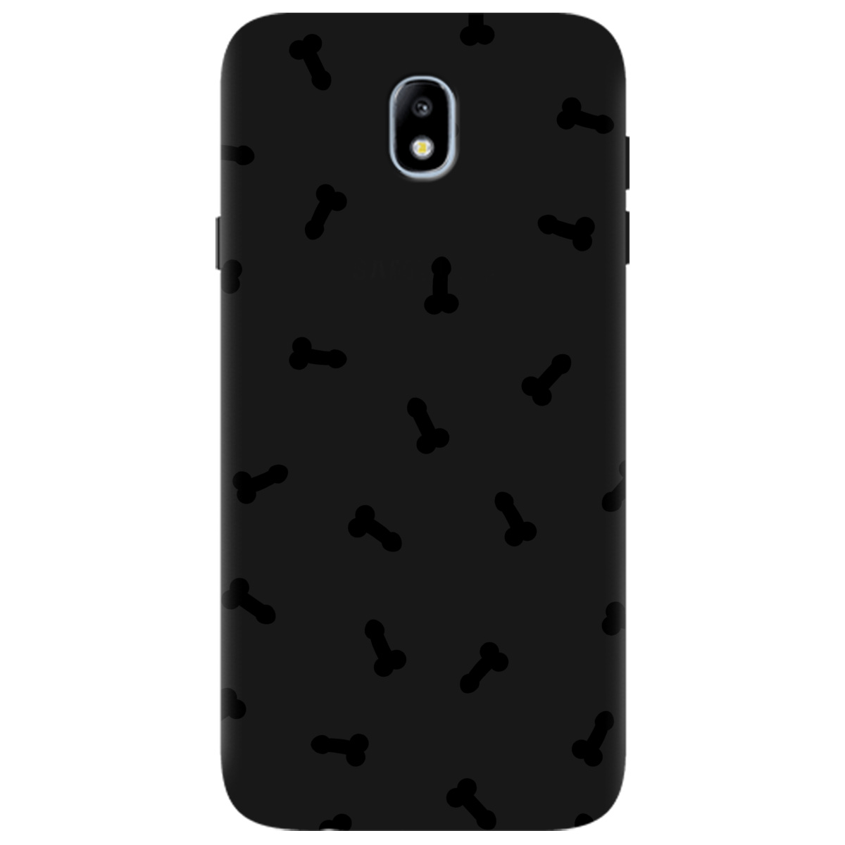 Чехол для Samsung Galaxy J7 2017 черный матовый soft touch Маленькие дикпики - фото 1 - Чехлы для телефонов
