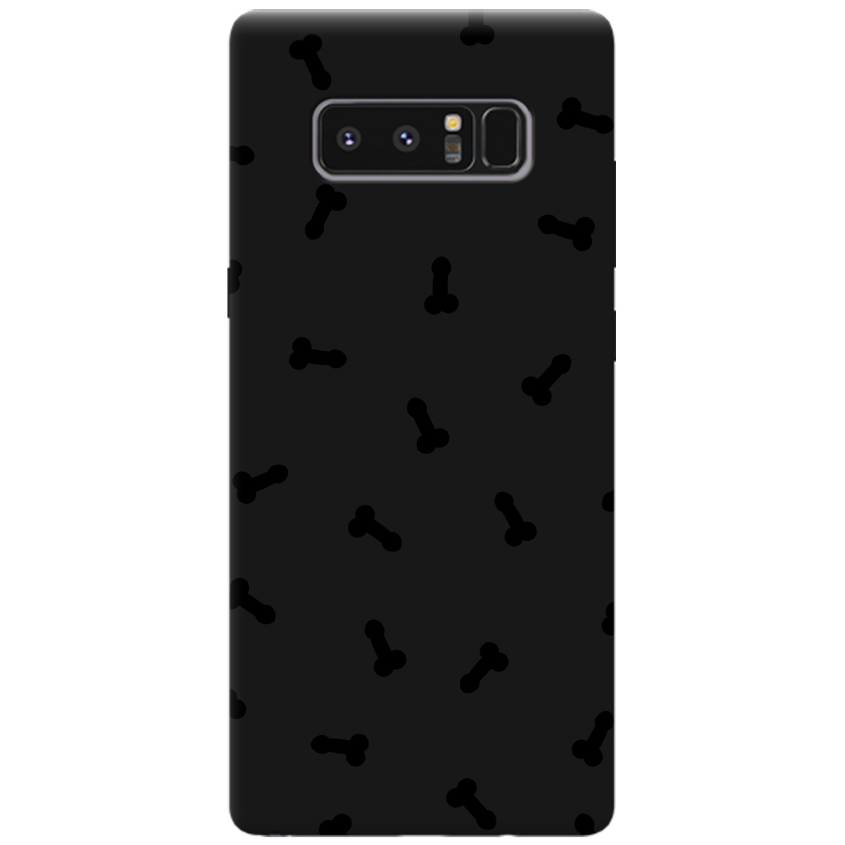 Чохол для Samsung Galaxy Note 8 чорний матовий soft touch Маленькі дікпіки - фото 1 - Чохли для телефонів