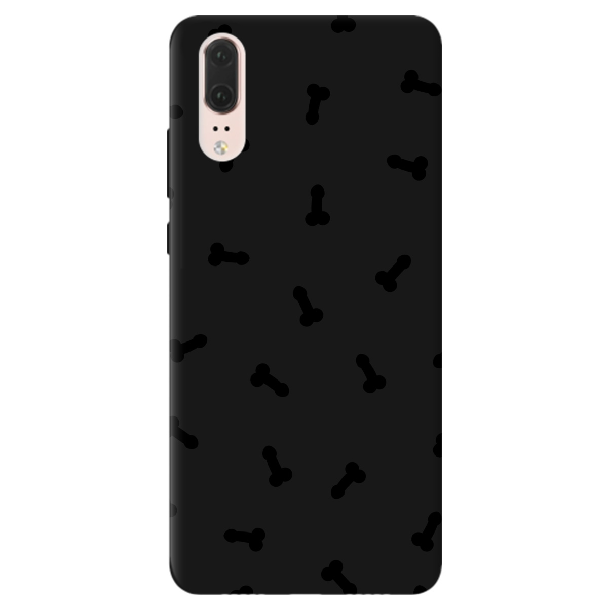 Чехол для Huawei P20 черный матовый soft touch Маленькие дикпики - фото 1 - Чехлы для телефонов