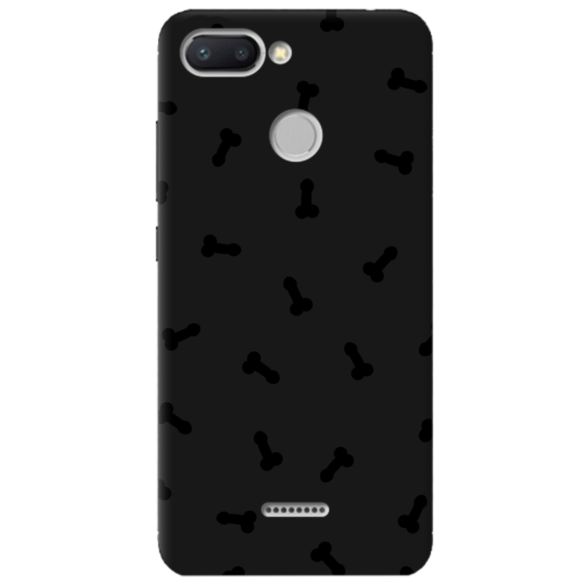 Чохол для Xiaomi Redmi 6 чорний матовий soft touch Маленькі дікпіки - фото 1 - Чохли для телефонів