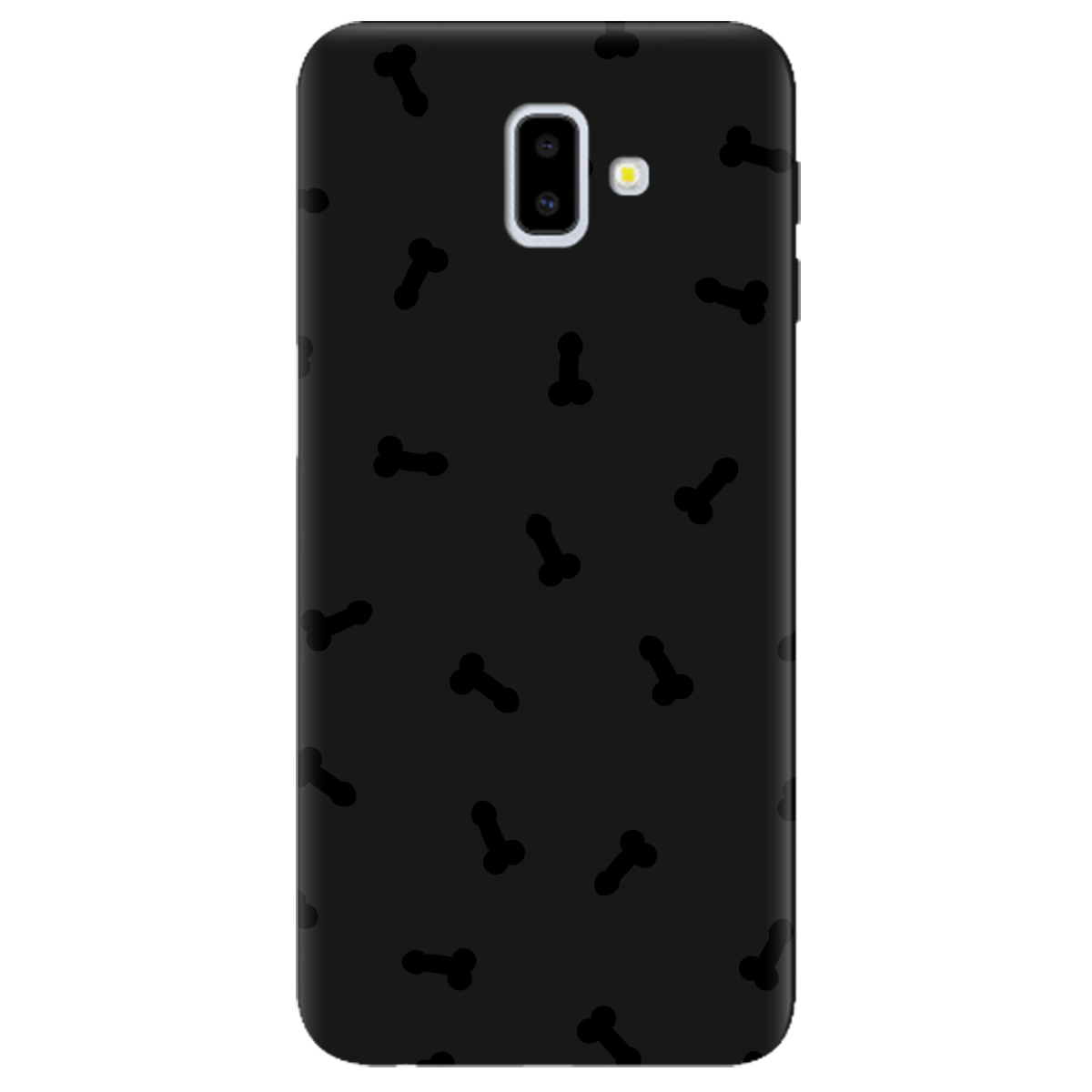 Чехол для Samsung Galaxy J6 Plus 2018 черный матовый soft touch Маленькие дикпики - фото 1 - Чехлы для телефонов
